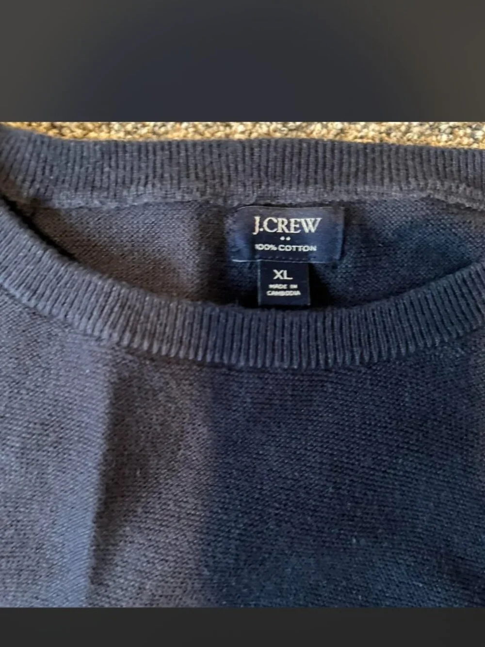 J.Crew Men's Navy and Black Jumper - M XL